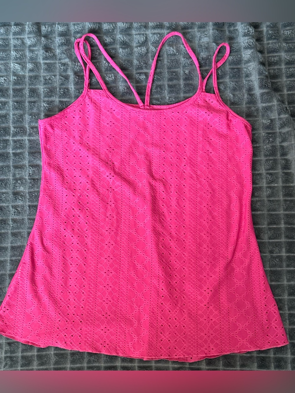 3/$15 NWOT Small Women's Pink Eyelet Camisole Tank Top Shirt Blouse (B3)
